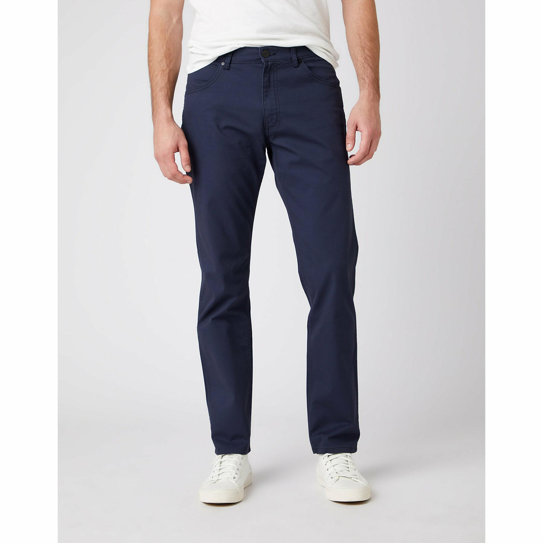 Wrangler Greensboro Regular Fit Homme Coton Sergé Pantalon-Bleu Marine Gris 