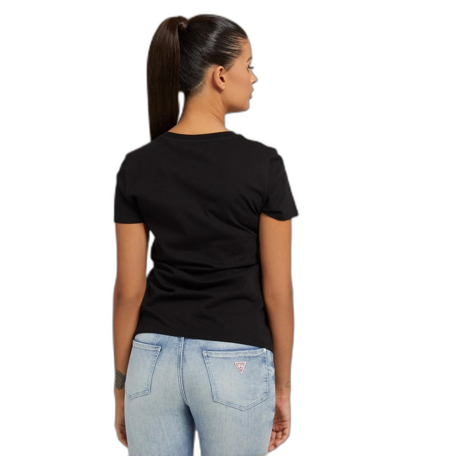 T-shirt à manches courtes femme Guess Gueemblem Logo Easy Fit