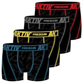 Lot de 4 boxers surpiqûres colorées Freegun Aktiv