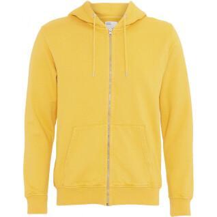 Sweatshirt à capuche zippé Colorful Standard Classic Organic lemon yellow