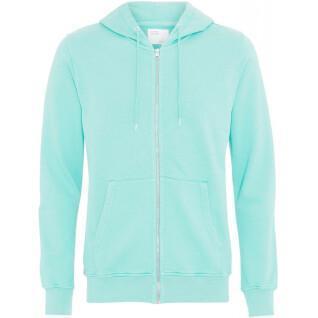 Sweatshirt à capuche zippé Colorful Standard Classic Organic light aqua