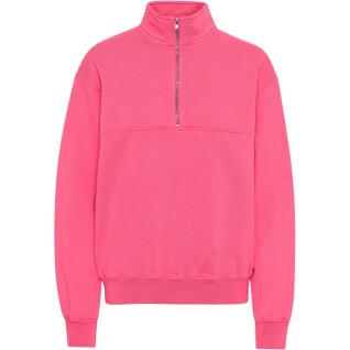 Sweatshirt 1/4 zip Colorful Standard Organic bubblegum pink