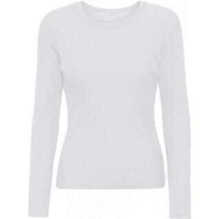 T-shirt côtelé manches longues femme Colorful Standard Organic optical white