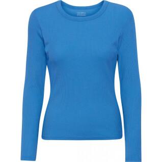 T-shirt côtelé manches longues femme Colorful Standard Organic pacific blue