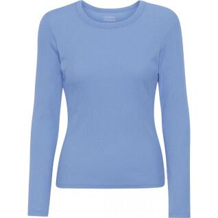 T-shirt côtelé manches longues femme Colorful Standard Organic sky blue