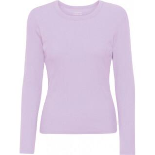 T-shirt côtelé manches longues femme Colorful Standard Organic soft lavender