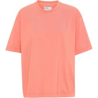 T-shirt femme Colorful Standard Organic oversized bright coral