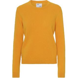 Pull col rond en laine femme Colorful Standard Classic Merino burned yellow