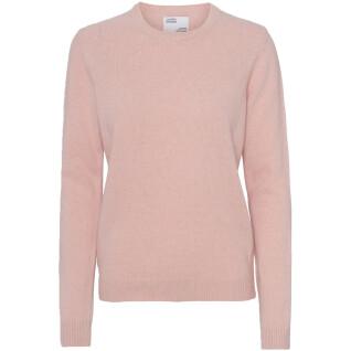 Pull col rond en laine femme Colorful Standard Classic Merino faded pink