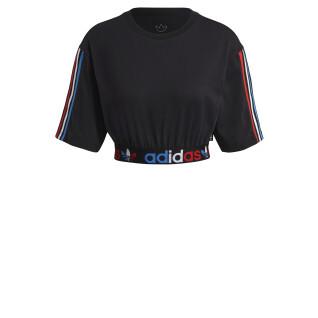 T-shirt femme adidas Originals Adicolor Primeblue Tricolor Cropped
