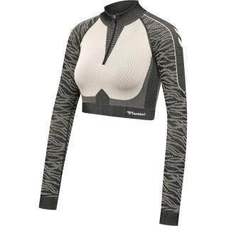 Sweatshirt 1/2 zip crop sans couture femme Hummel MT Mila