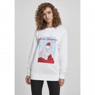T-shirt femme Mister Tee merry chritma cat