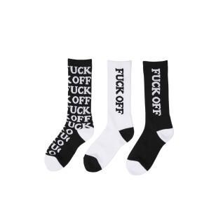 Chaussettes Mister Tee Fuck OFF Allover 3 - Pack