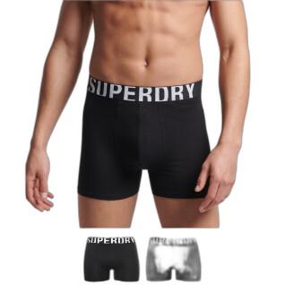 Boxer en coton biologique Superdry Dual Logo (x2)
