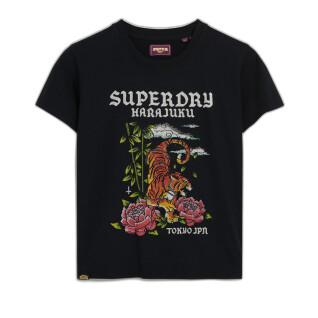 T-shirt à strass effet tatouage femme Superdry