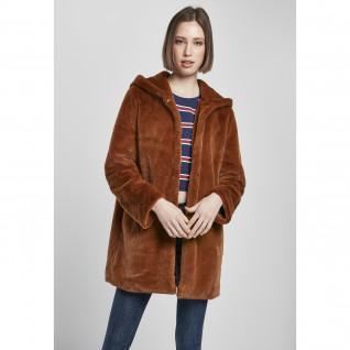 Veste à capuche femme Urban Classics teddy coat (grandes tailles)