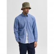Chemise Selected New-linen manches longues slim