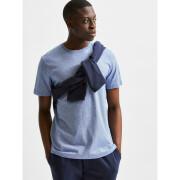 T-shirt Selected manches courtes Col rond Norman 180 mini rayure