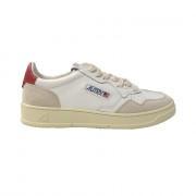 Baskets femme Autry Medalist LS29 Leather/Suede White/Red
