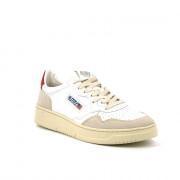 Baskets Autry Medalist LS24 Leather/Suede White Red