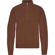 Sweatshirt 1/4 zip Colorful Standard Organic Cinnamon Brown