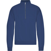 Sweatshirt 1/4 zip Colorful Standard Organic Marine Blue