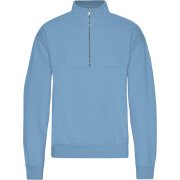 Sweatshirt 1/4 zip Colorful Standard Organic Seaside Blue
