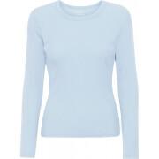 T-shirt côtelé manches longues femme Colorful Standard Organic polar blue