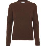 Pull col rond en laine femme Colorful Standard light merino coffee brown
