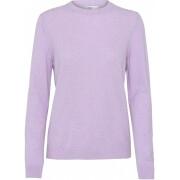 Pull col rond en laine femme Colorful Standard light merino soft lavender