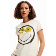 T-shirt femme Desigual Smiley fleurs