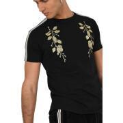 T-shirt col rond bandes contrastantes Project X Paris patch floral