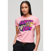 T-shirt ajusté à motif fluo femme Superdry Motor