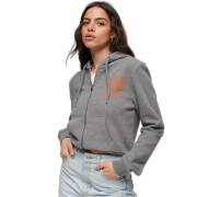 Sweatshirt à capuche court zippé femme Superdry Athletic Essential