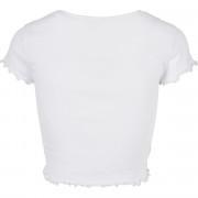 T-shirt femme Urban Classics cropped button up rib