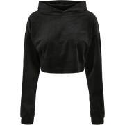 Sweatshirt à capuche femme grandes tailles Urban Classics cropped velvet oversized
