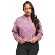 Sweatshirt à capuche court oversize femme grandes tailles Urban Classics Bleached