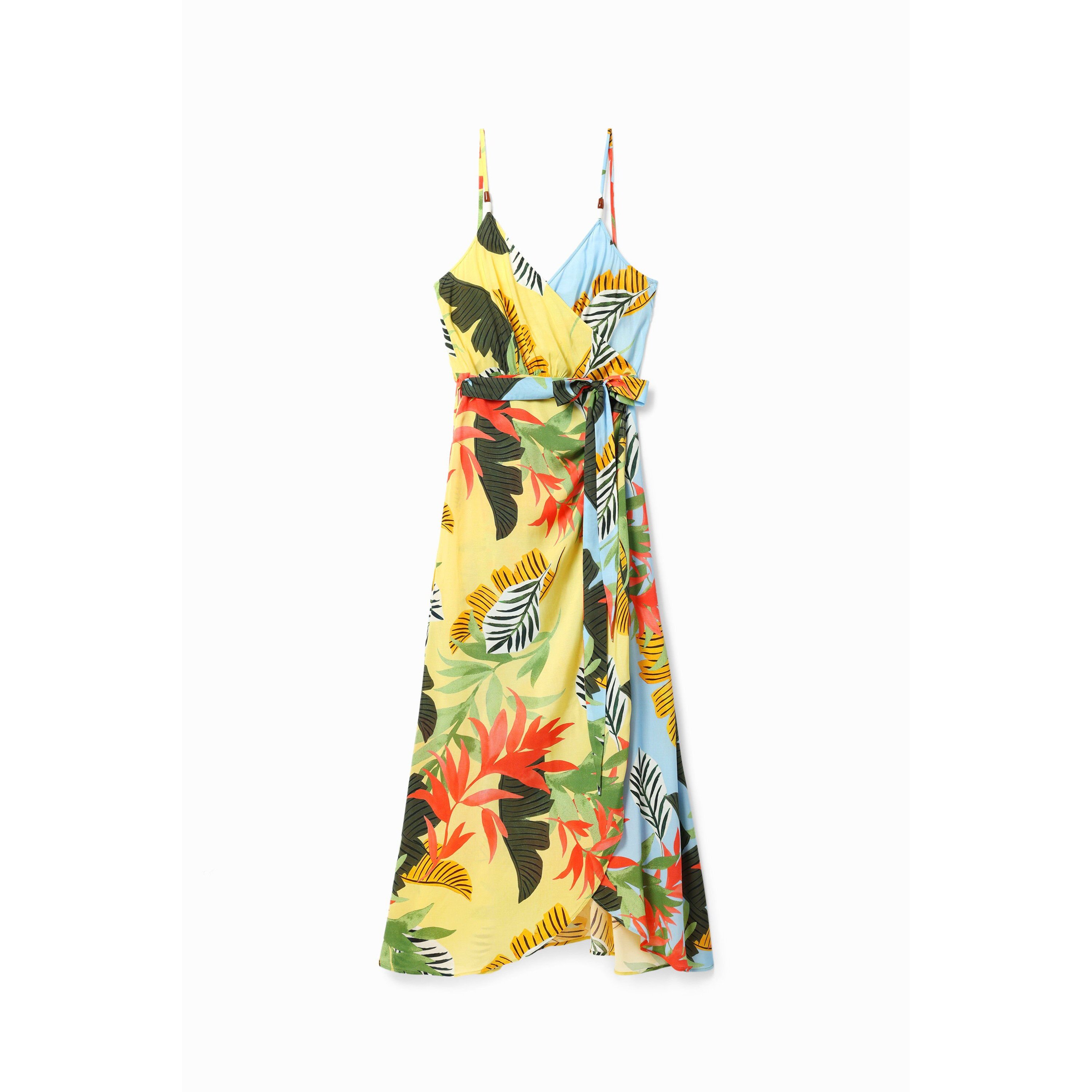 robe portefeuille femme desigual tropical leaves