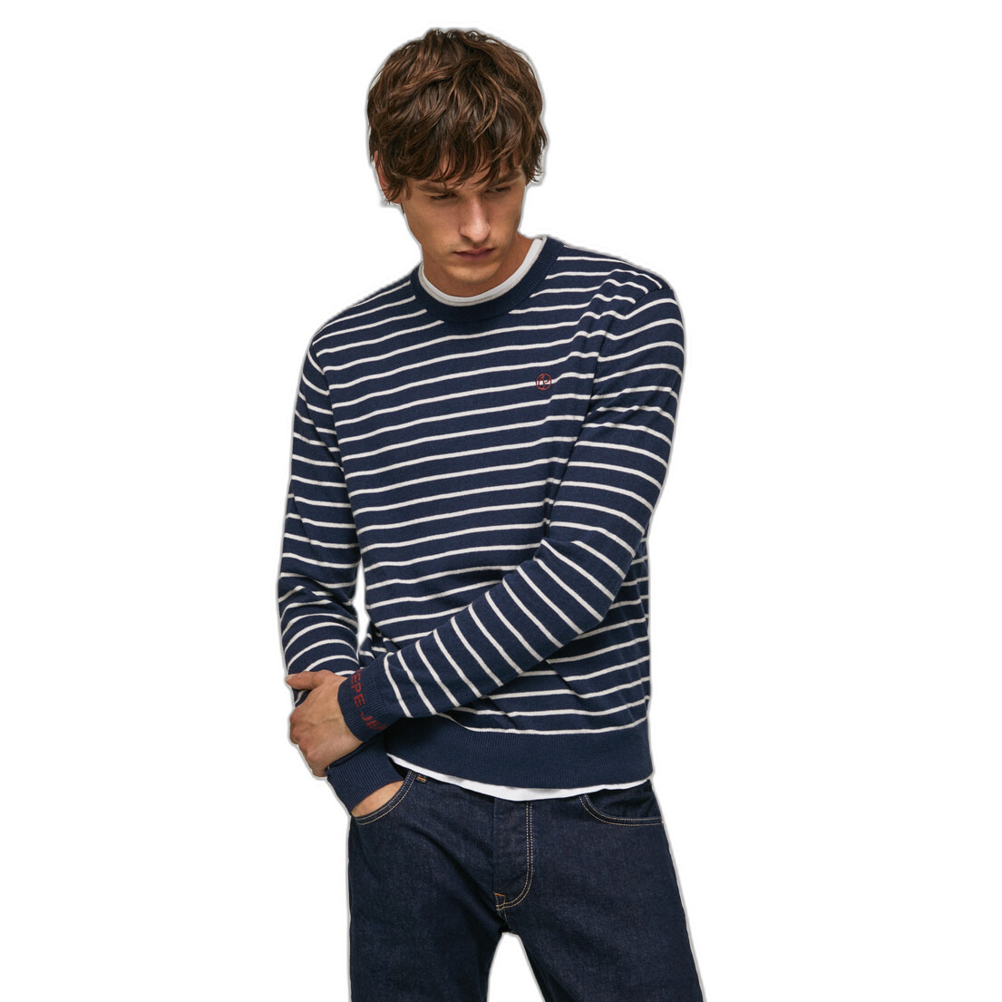 pullover à rayures pepe jeans andre