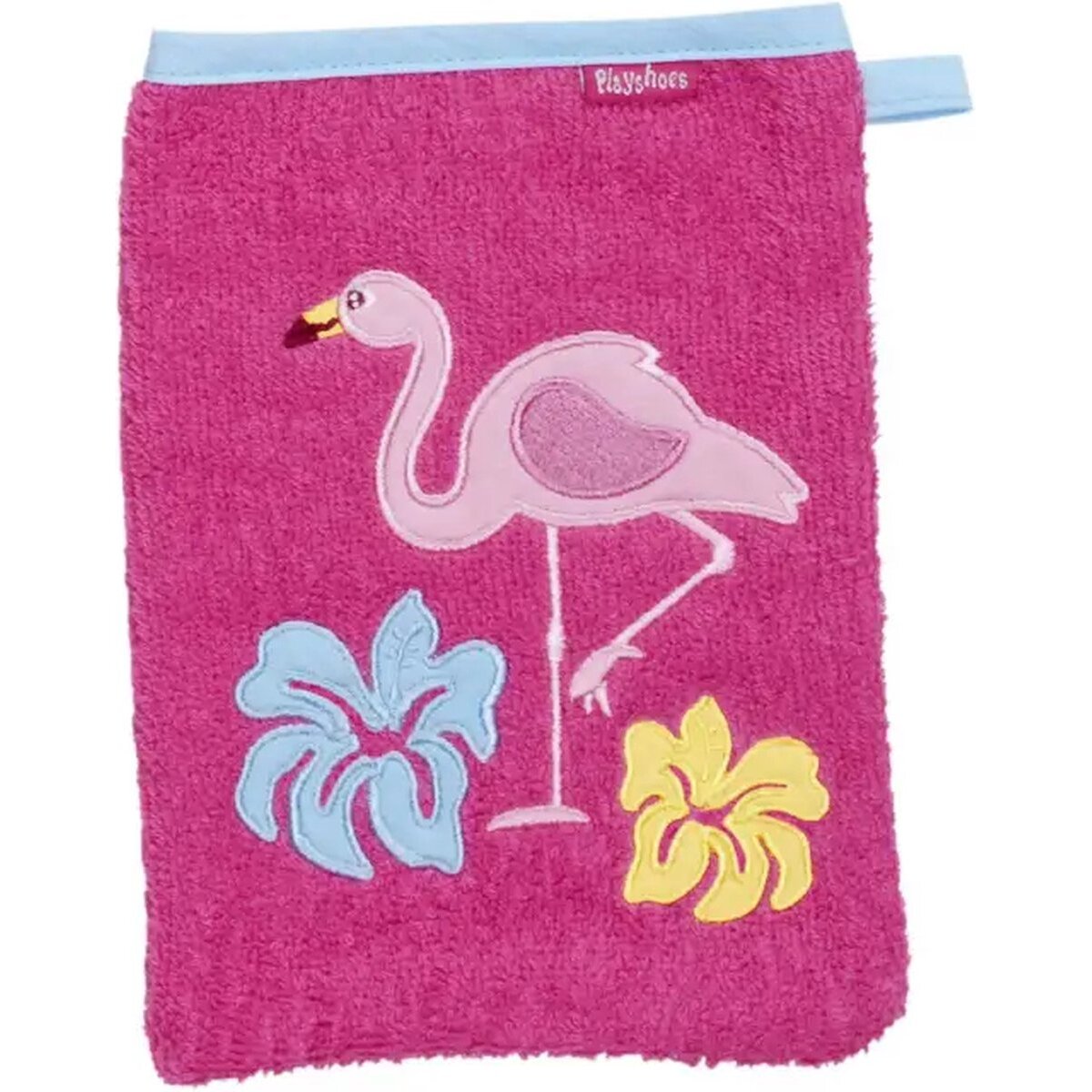gant de toilette bébé fille playshoes terry flamingo