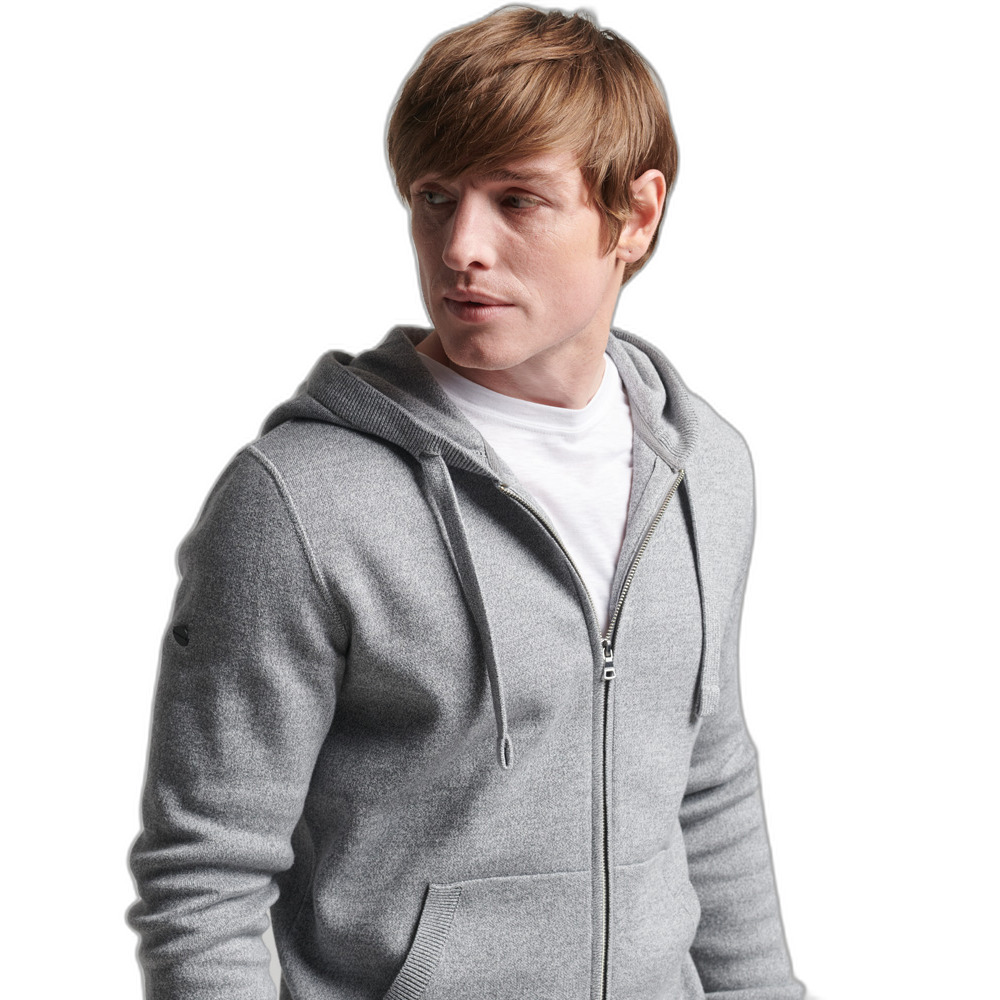 sweatshirt zippé à capuche en coton bio superdry essential