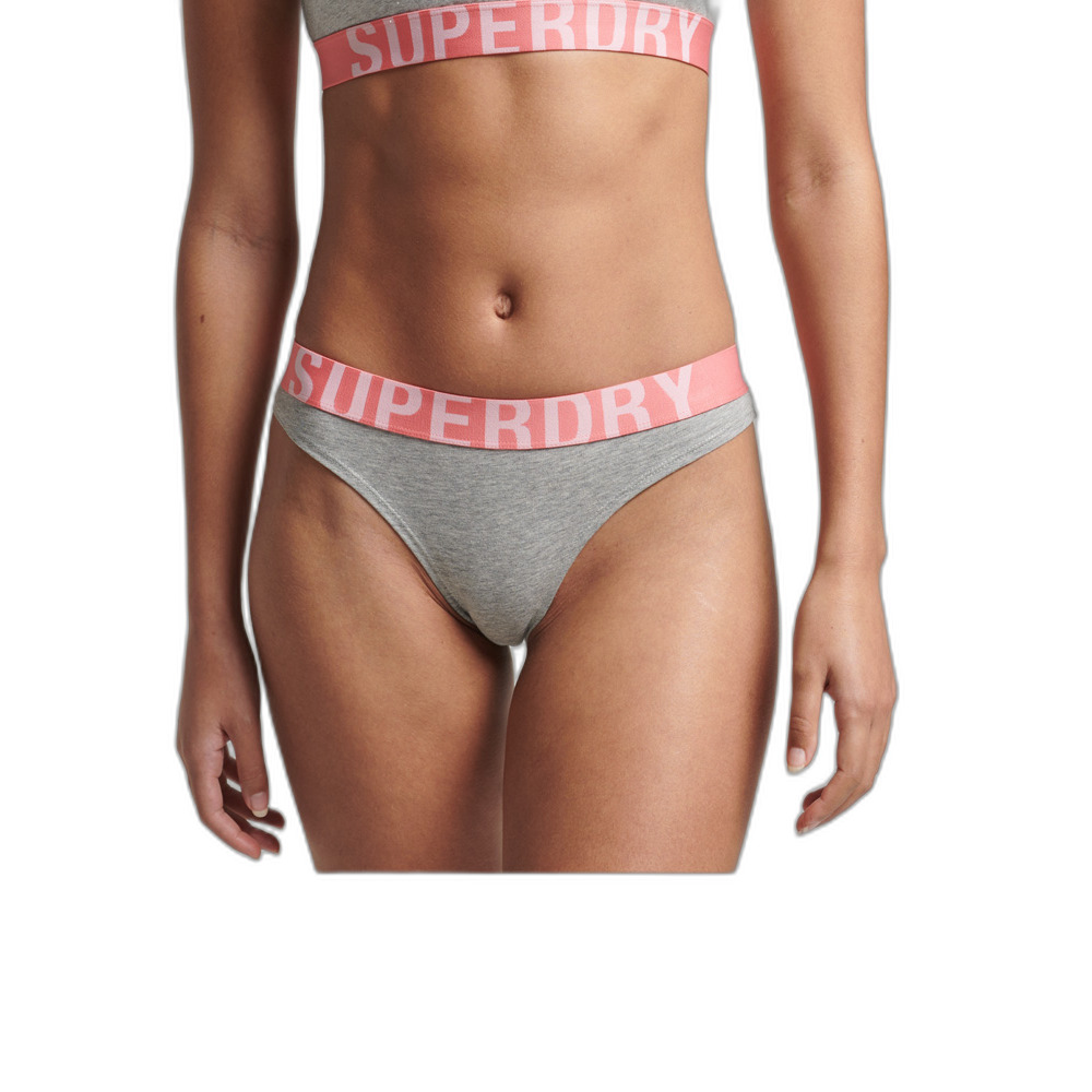 bas de maillot de bain en coton biologique avec grand logo femme superdry