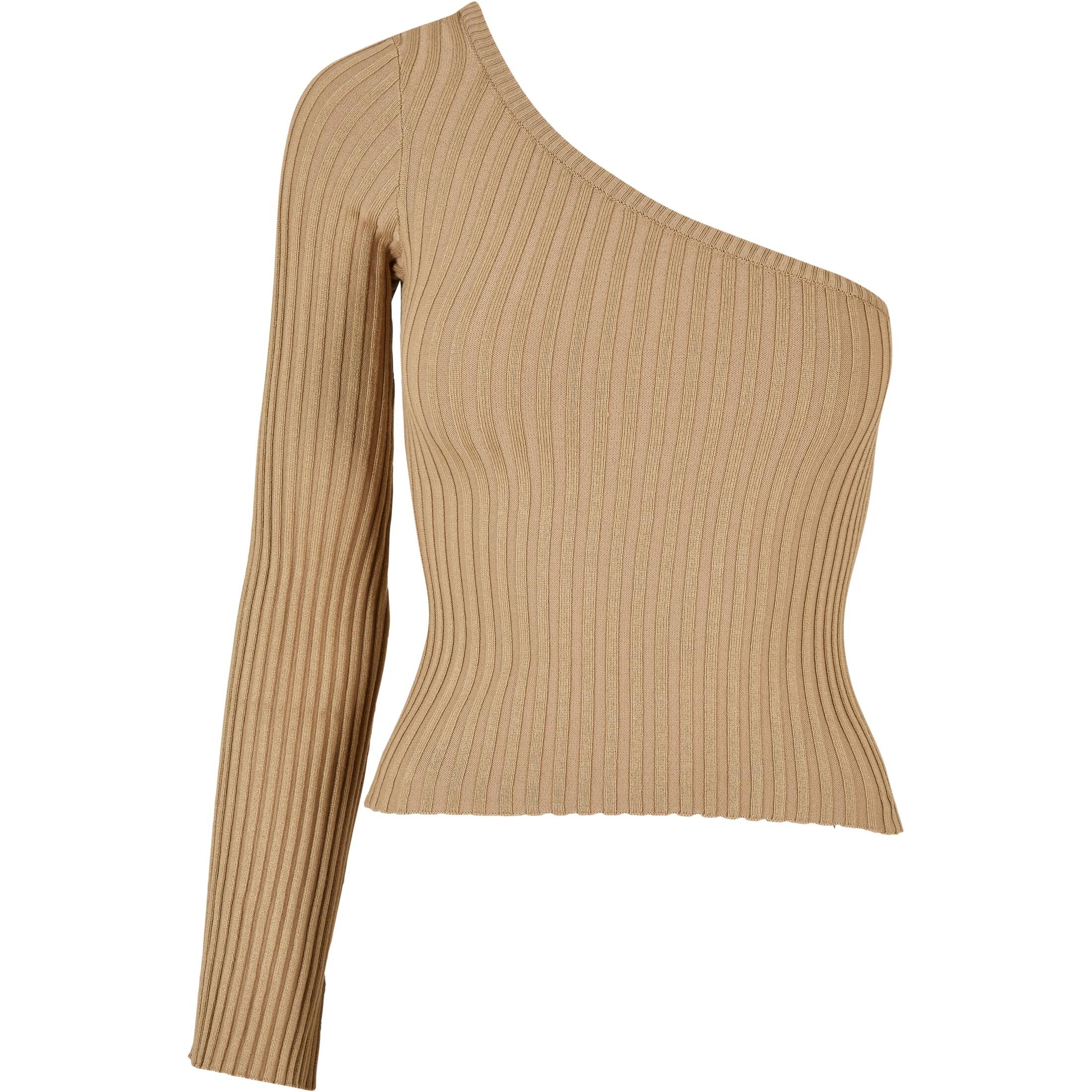 pullover court tricot côtelé à une manche femme urban classics