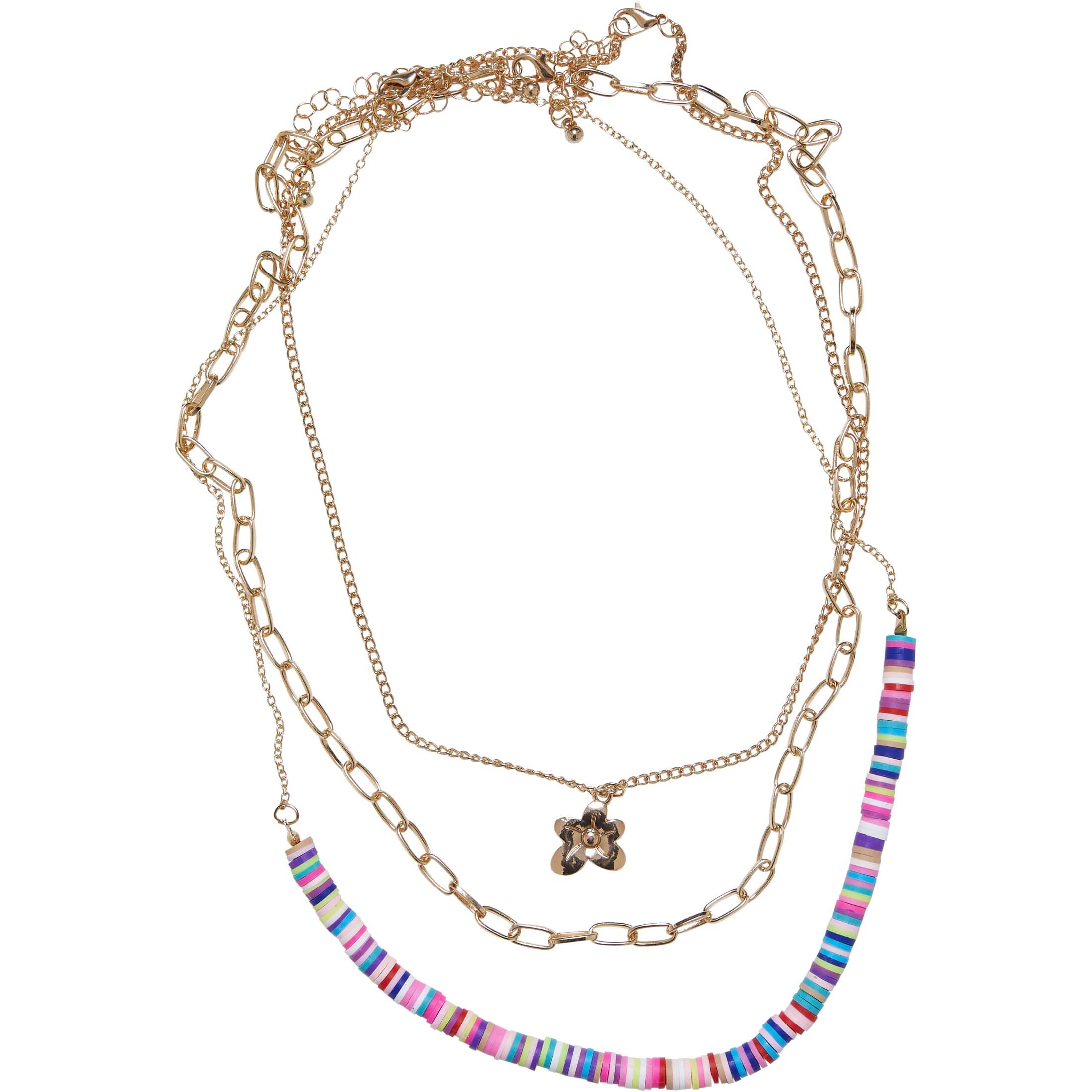 colliers à superposition de perles de fleurs femme urban classics (x3)