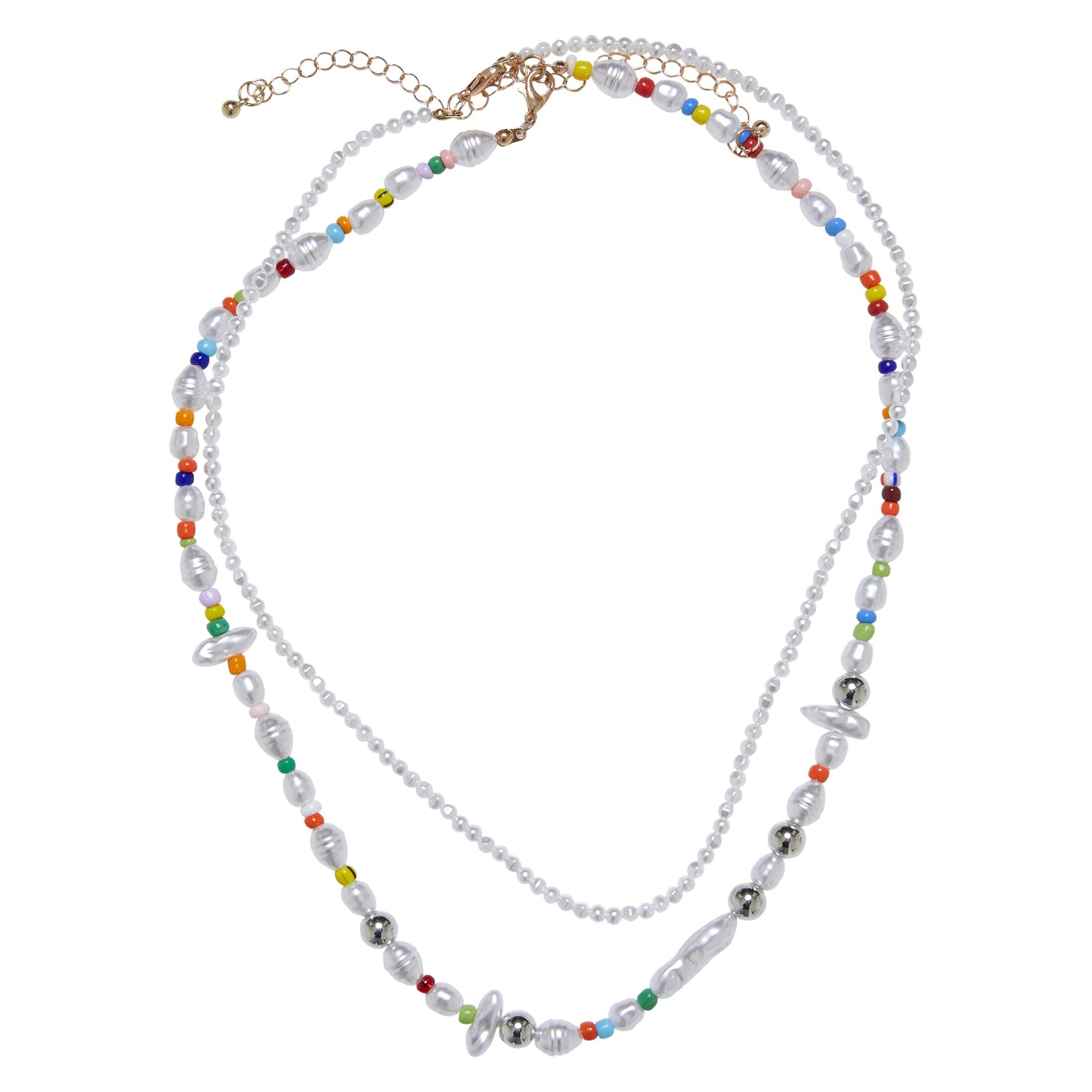colliers à superposition de perles diverses femme urban classics (x2)
