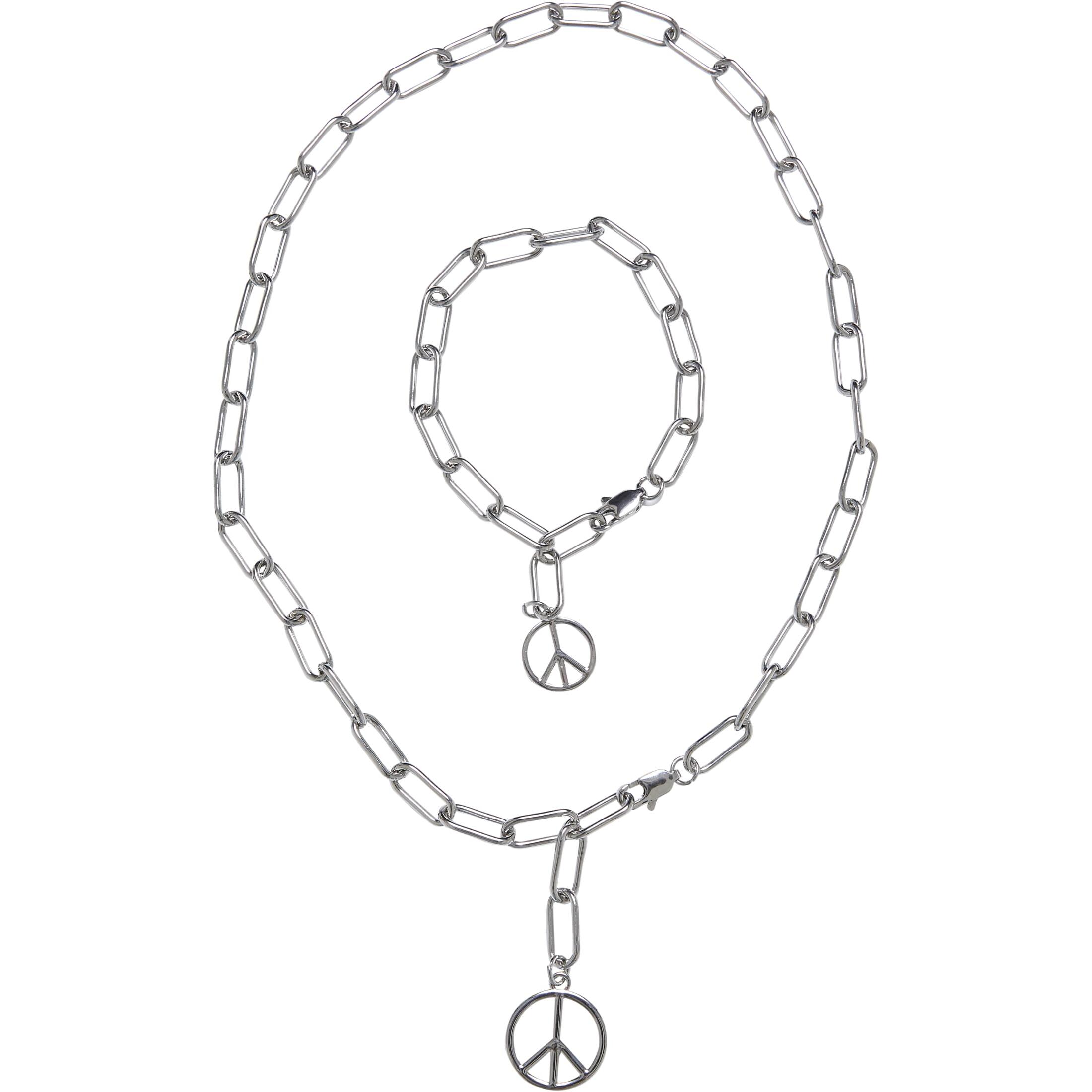 Ensemble de collier et bracelet Urban Classics Y Chain Peace Pendant
