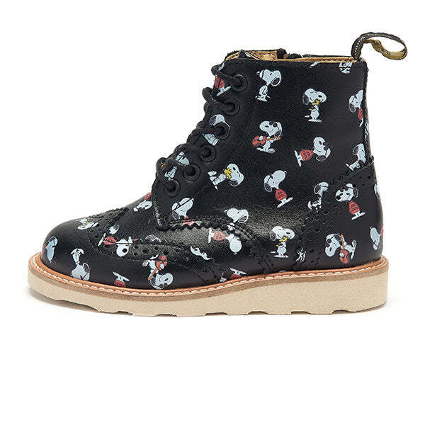 bottines cuir bébé young soles sidney snoopy printed